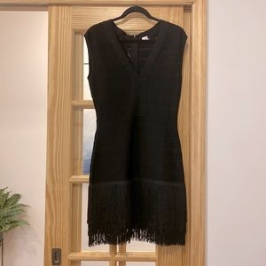 VENUS Black Fringe Mini Dress